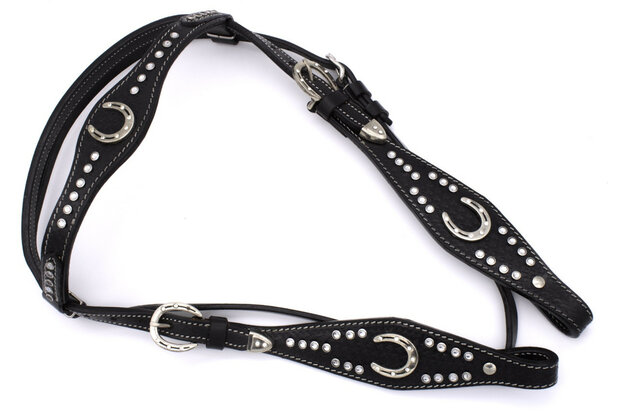 Westernset Zwart &ndash; Hoefijzer-concho&rsquo;s met Strass en Glitters