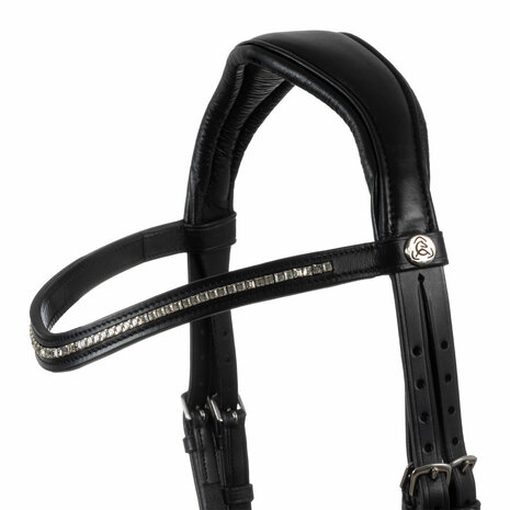 Acavallo&reg; Sunset Bridle &ndash; Anatomisch 2-in1 Hoofdstel van Kalfsleer met Rhinestones