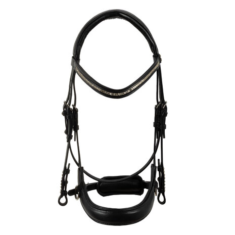 Acavallo&reg; Sunset Bridle &ndash; Anatomisch 2-in1 Hoofdstel van Kalfsleer met Rhinestones