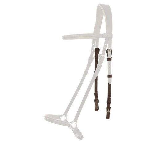 Compleet hoofdstel Aradis Gull met Engelse neusriem &ndash; bruin geolied leer met gouden accenten op = op