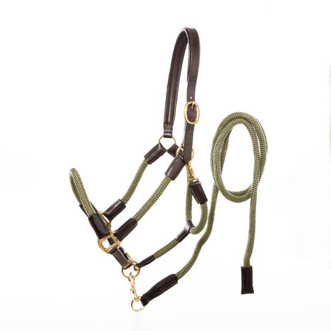 Kavalkade Halster Cavo met touw Bruin Khaki