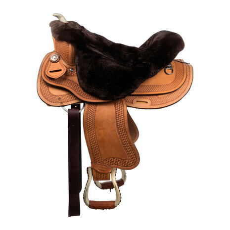 Merino schapenvacht seatsaver voor westernzadel Bruin