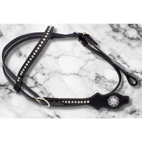 Western Hoofdstel Elegant Strass Black