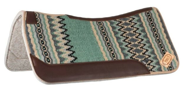Pool's Contoured Western Saddle Pad  LIGHT GREEN/GREY