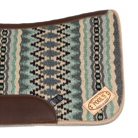 Pool's Contoured Western Saddle Pad  LIGHT GREEN/GREY