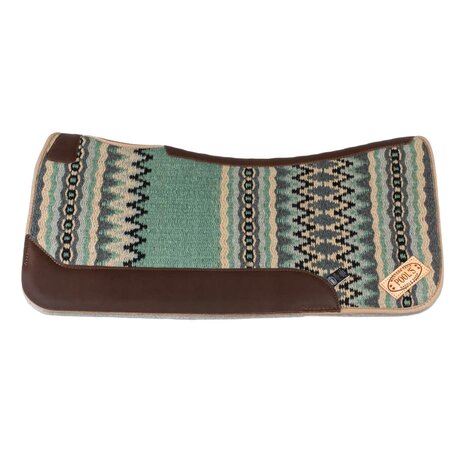 Pool's Contoured Western Saddle Pad  LIGHT GREEN/GREY