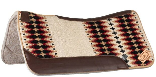Pool's Contoured Western Saddle Pad BEIGE/RED