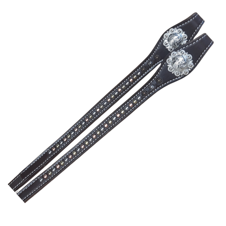 Lederen westernteugels met Dots & Concho &ndash; 5/8&Prime;
