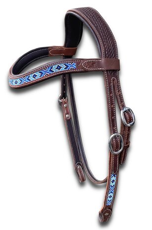 Western Hoofdstel Beads Anatomic Double Blue Beads