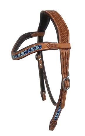 Western Hoofdstel Beads Anatomic Double Blue Beads