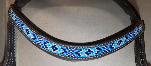 Western Hoofdstel Beads Anatomic Double Blue Beads