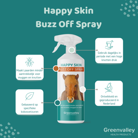 Happy Skin Buzzz Spray &ndash; Houd je paard comfortabel tijdens het insectenseizoen