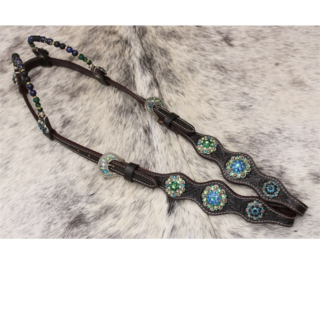 Two Ear show westernhoofdstel Blauw Turquoise