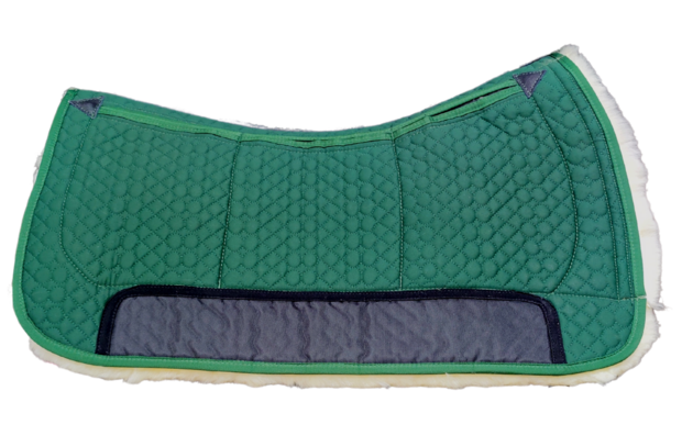 Kifra-pad Western Merino 8-Pocket Forest Green - Boomloos Western Zadelpad