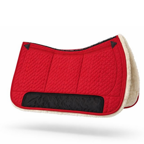  Kifra-pad Western Merino 8-Pocket Red - Boomloos Western Zadelpad
