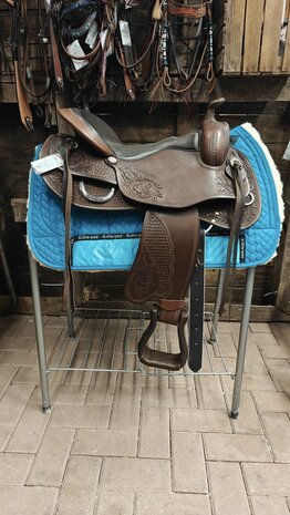 Kifra-pad Western Merino 8-Pocket Turquoise - Boomloos Western Zadelpad