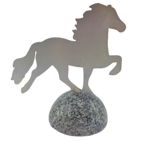 Karlslund Decoratief IJslands Paard op Granieten Voet &ndash; RVS