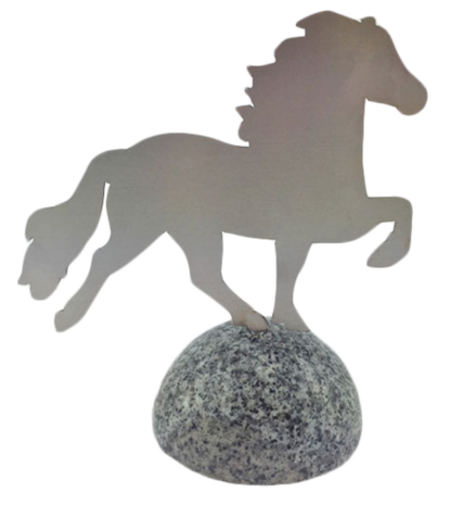 Karlslund Decoratief IJslands Paard op Granieten Voet &ndash; RVS