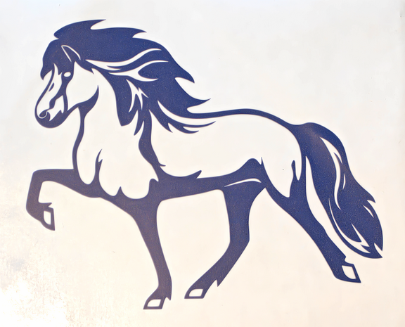 Br&uacute;si IJslands Paard Sticker &ndash; Transparant  14,5 x 11,5 cm