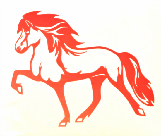 Br&uacute;si IJslands Paard Sticker &ndash; Transparant  14,5 x 11,5 cm