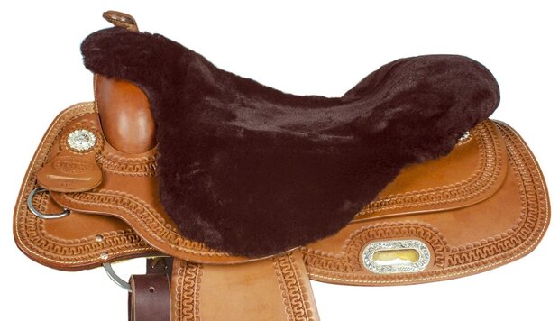 Merino schapenvacht seatsaver voor westernzadel Bruin