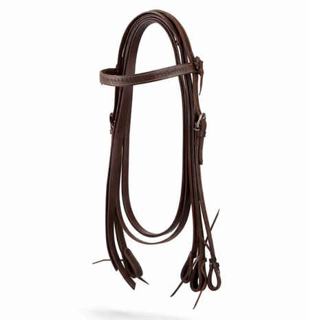 Lakota Westernhoofdstel Basket of Flower Tooling met Split Reins &ndash; Pony &amp; Full