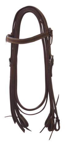 Lakota Westernhoofdstel Basket of Flower Tooling met Split Reins &ndash; Pony &amp; Full