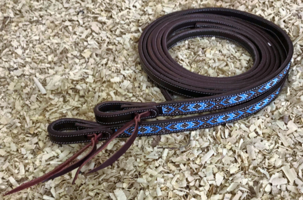 Leather Split Reins with Beads