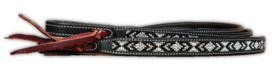 Black Split Reins with Black Beads Black Split Reins with Black Beads