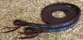 Dark Chestnut Leather Split Reins with Beads Dark Chestnut Leather Split Reins with Beads