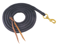 Nylon halstertouw met leder 200 cm Nylon halstertouw met leder 200 cm
