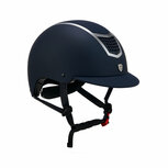 Equestro Eclipse Plain Matt Helmet Navy/Silver Equestro Eclipse Plain Matt Helmet Navy/Silver