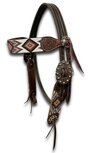 Western Hoofdstel Aztec Beads Copper Hardware Western Hoofdstel Aztec Beads Copper Hardware